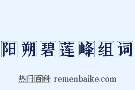 阳朔碧莲峰组词是什么意思的图片